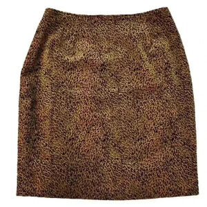 HARRIS/WALLACE Leopard Print Pencil Knee Length Skirt Size 8